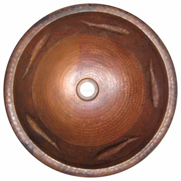 Copper Sink Round  Fish 